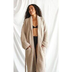 Sunday Citizen Women's Snug Waffle Robe Taupe L/XL NWT